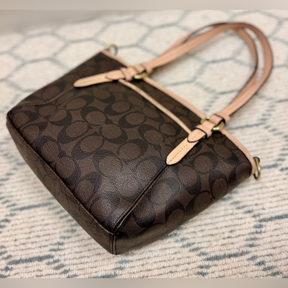 COACH Vintage Y2K Classic Signature Monogram Brown Coated Canvas Shoulder Bag - Picture 8 of 16